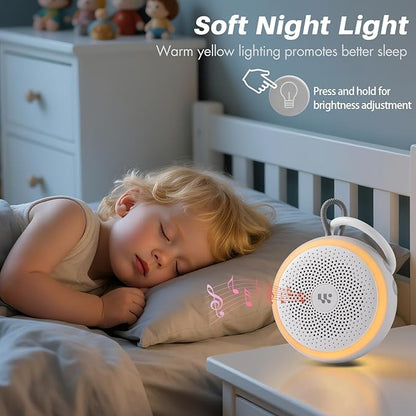 White Noise Machine - Portable Sound Machine for Baby Adult, 20 Non-looping Soothing Sound, Noise Canceling for Sleeping, Sound Therapy for Office Home, Travel, Registry Gift (White)