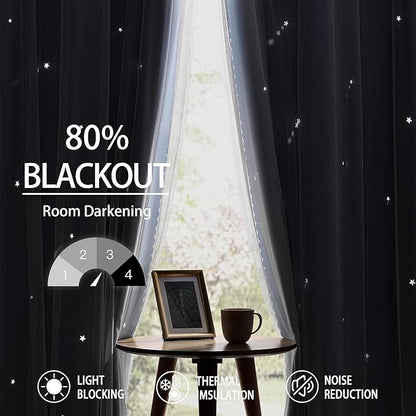 XiDi Blue Curtains for Bedroom, Girls Room Blackout Curtains, Kids Room Darkening Curtains, Light Blue Decor, 1 Panel Light Blue/34/72/1
