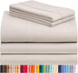 LuxClub 5 PC Sheet Set Bed Sheets Deep Pockets 16" Eco Friendly Wrinkle Free Cooling Machine Washable Hotel Bedding Silky Soft - Linen Split King