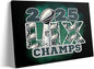 B.B.F MAKE 2025 Super Canvas Bowl Wall Art Champions Eagles Poster Print Philadelphia Oil Painting Canvas Wall Decor Sports Stars Picture Modern Bedroom Living Room Home Decoration, Framed 16x20inch