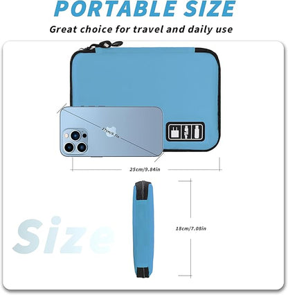 Electronics Organizer,Travel Cord Organizer Pouch, Portable Cable Organizer Bags,Travel Electronic Accessories Storage Case for Cables, Cords, Charger, Phone (Blue)
