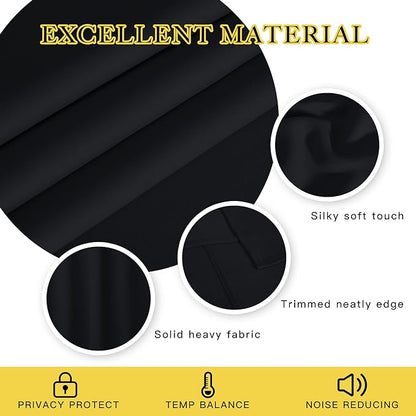 NICETOWN Black Out Sliding Door Curtain 102 inches Long, Grommet Thermal Insulated Patio Door Curtains Room Divider Drape Window Treatment for Bedroom/Living Room, W100 x L102, 1 Panel