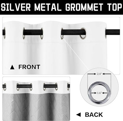 White 100% Blackout Curtains 3-in-1 Heavy Soundproof Curtains Thermal Insulated Drapes for Winter Grommet Doorway Curtains for Living Room Bedroom (1 Panel, White, 50" x 108")