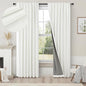 Pitalk Bedroom Blackout Curtains 63 Inches Long 2 Panel Thermal Curtain for Summer Heat Dining Living Room Darkening Back Tab Short Drapes for 62 Inch Window Length Boho Linen Textured Ivory Off White