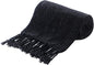 BATTILO HOME Black Throw Blanket for Couch, Bed, Sofa - Soft Cozy Chenille Throw with Fringe Tassels, Lightweight Chenille Knit Throw for Home Decor, 50"x60"