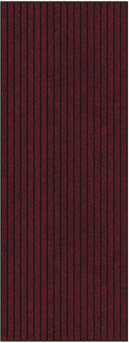 Ottomanson Mud Mat 2' x 4' Entryway Rug - Non-Slip Scraper Doormat for Muddy Paws, Dirt Trapping Indoor/Outdoor Mat for High-Traffic Areas, Kitchen, Garage, Patio, Red
