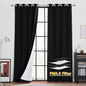 RYB HOME 4 Layers Dusts Filter Window Curtains with Melt-Blown Fabric, Heavy Duty Nosie Reducing Window Treatment 100% Blackout Privacy Drapes for Living Room, Black, W52 x L108 inch, 2 Panel