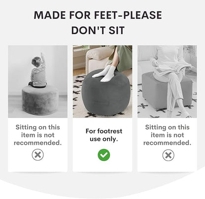 MeMoreCool Stuffed Round Pouf Ottoman Foot Rest, Floor Pouf Foot Stool with Soft Foam Chunk Filling, Round Small Ottoman Footstool Circle Footrest for Couch Living Room, Corduroy Green