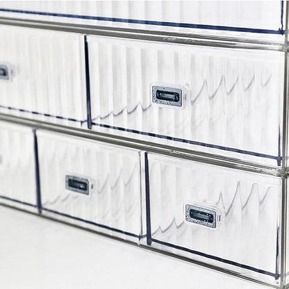 Desk Drawer Organizer, Stackable Office Supplies Desk Organizer, Plastic Plastic Storage Drawer, Desk Grocery Organizer For Stationery/Office Supplies (Clear, 1 Compartment)