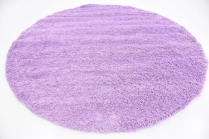 Unique Loom Solid Shag Collection Area Rug (8' Round, Lilac)