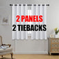 MIUCO 1 Pair Thermal Insulated Grommet 52-Inch-by-63-Inch Blackout Window Curtain Panels with 2 Tie Backs, Greyish White