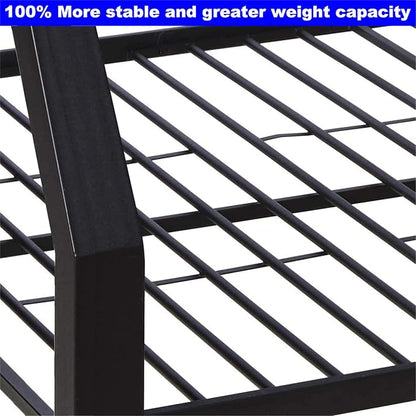 Upgraded Version Thicken Metal Heavy-Duty Twin XL Over Queen Bunk Bed, Best Modern Style Stronger Twin Over Queen Size Bunk Bed with Ladder for Adults, Easy Assembly (Twin XL Over Queen-A)