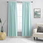 DONREN 90 Inches Long Room Darkening Curtain Draperies for Living Room - Blackout Solid Rod Pocket Curtains for Dining Room(2 Panels,Aqua)