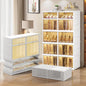 5-Tier Foldable Shoe Rack Organizer for Closet 20Pairs Plastic Collapsible Shoes Storage Box Clear Shoe Boxes Stackable with Door Easy Assembly Shoe Cabinet Bins with Lids Large