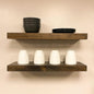 URBANDI, Rustic Floating Shelves, Set of 2, Hidden Bracket, Solid Wood, Heavy Duty, Wall Mounted Shelves, (Dark Brown, 12Wx10D)