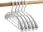 10 Pack Non-Slip Hangers, Heavy Duty, Durable, No Shoulder Bump Wide Plastic Hanger with Rubber and Horizontal Bar for Closet, Coats, Pants, Shirts, White (10 Pack 16.3 inch)