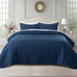 KASENTEX Oversized King Quilt Set 112"x106" – Soft Washed 3-Layer Lightweight California King Bedspread, Minimalist Nordic Design, All-Season Quilt Bedding (1 Quilt + 2 Pillow Shams), Dress Dark Blue