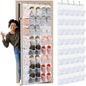 Windyun 40 Over the Door Shoe Organizer Large Breathable Mesh Pocket Clear White Hanging Shoe Rack for Closet Behind Door Hanger Storage Holder Nonslip Hook for Women Men Entryway Bedroom Utility Room