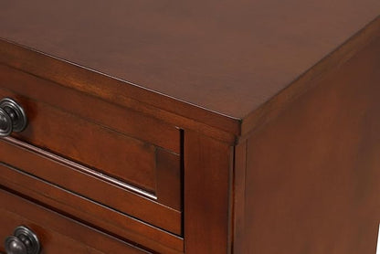 Compact Cherry Dresser, Small Space Furniture with 4 Drawers and Durable Finish for Apartment