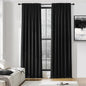 DONREN Patio Blackout Curtain Panels - Summer Home Decoration Thermal Insulated Rod Pocket Blackout Draperies/Drapes for Bedroom (2 Panels, 60 inches x 96 inches, Black)