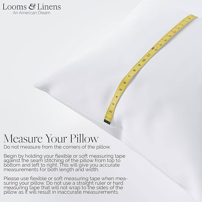 Looms & Linens 12x36 inch Long Lumbar Pillow Insert - Hypoallergenic Down Alternative Cushion Filler - Extra Long Boudoir Pillow Insert Pillow Stuffing for Couch Pillows