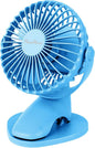 Portable Clip Fan Battery Operated,3 Speeds USB Rechargeable Mini Table Fan with Strong Airflow,360°Rotation Ultra Quiet Personal Desk Fan for Home Office Bedroom Dorm Stroller Camping - Blue