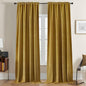 Joydeco Brown Velvet Curtains 63 inch Length 2 Panels, Luxury Blackout Rod Pocket Thermal Insulated Window Curtains, Super Soft Room Darkening Drapes for Living Dining Room Bedroom,W52 x L63 inches