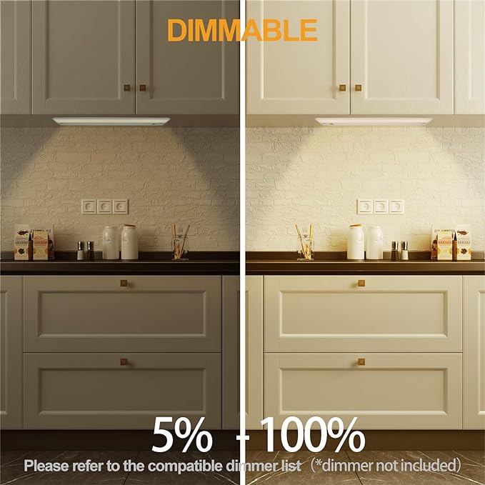 Ansen 3Packs of Under Cabinet Lights for Kitchen, 12in 10W 666LM, Dimmable Hardwire Led Light for Closet, CRI>92, R9>90, 3 Color Temperature, 3000K/4000K/5000K(Warm White, Cool White, Daylight)