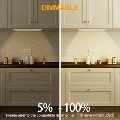 Ansen 3Packs of Under Cabinet Lights for Kitchen, 12in 10W 666LM, Dimmable Hardwire Led Light for Closet, CRI>92, R9>90, 3 Color Temperature, 3000K/4000K/5000K(Warm White, Cool White, Daylight)