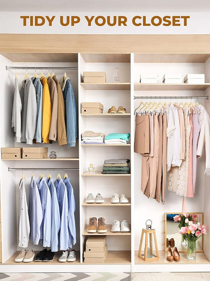 HOUSE DAY Velvet Skirt Hangers 36 Pack, Beige Velvet Pant Hangers with Adjustable Clips, Space Saving Slim Shorts Hanger, Heavy Duty Non Slip Clip Hanger for Pants, Skirts, Shorts