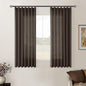 Dark Chocolate Pinch Pleated Linen Curtains 2 Panels for Living Room Bedroom Memory Training Shaped Semi Sheer Pleat Drapes with Hooks Rings Light Filtering Window Curtain 40x45