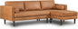POLY & BARK Napa 104.5" Right-Facing Sectional Sofa – Cognac Tan Full-Grain Pure-Aniline Italian Leather, Feather-Down Cushions, Solid Wood Frame