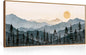 LHIUEM Boho Mountain Framed Canvas Wall Art Set,Forest Pine Tree Wall Decor,Nature Sunrise Wilderness Landscape Art Painting for Living Room,Bedroom,Dining Room,Office -20"x40"x1