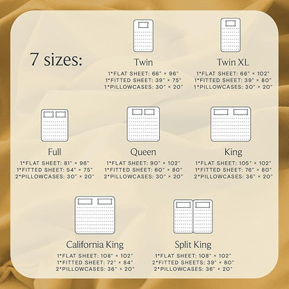 LuxClub 4 PC California King Sheet Set, Deep Pockets Wrinkle Free Cooling Bed Sheets Hotel Bedding for Women, Men, Includes 1 Fitted Sheet, 1 Flat Sheet and 2 Pillowcases-Medallion Gold