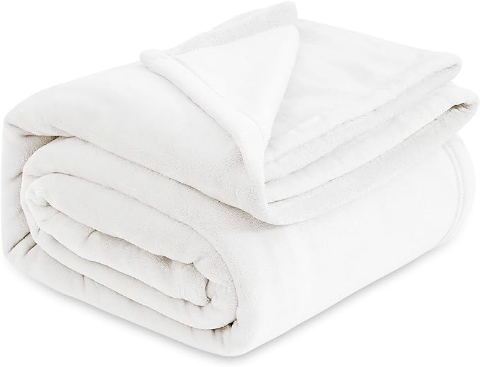 Bedsure GentleSoft Fleece Blankets King Size White - Bed Blanket Soft Lightweight Plush Cozy Fuzzy Luxury Microfiber, 108x90 inches