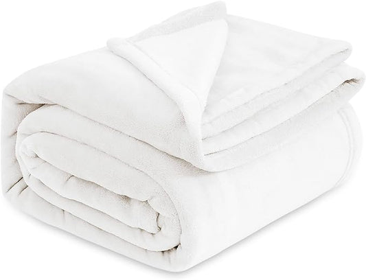 Bedsure GentleSoft Fleece Blankets King Size White - Bed Blanket Soft Lightweight Plush Cozy Fuzzy Luxury Microfiber, 108x90 inches