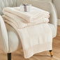 CozeCube Check Knit Throw Blanket, Cream White Checkered Throw for Couch, Decorative Christmas Soft Cozy Warm Knitted Blanket for Bed Sofa Living Room, 60"X80"