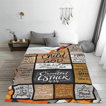 Christian Gift for Women, Bible Inspirational Throw Blanket for Couch, Soft Flannel Blanket, 40"x 50" Prayers Blankets for Bedroom Sofa Living Christmas Halloween Decoration