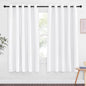 NICETOWN Room Darkening White Curtain 66 inches Long - Grommet Noise Reducing Thermal Insulated Window Treatment Privacy Drape for Kids Room/Bedroom (1 Panel, W66 x L66 Inch)