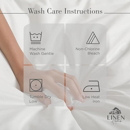 Linen Home 100% Cotton Percale Sheets King Size, Silver, Deep Pocket, 4 Pieces Set - 1 Flat, 1 Deep Pocket Fitted Sheet and 2 Pillowcases, Crisp Cool and Strong Bed Linen