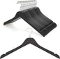 TOPIA HANGER Black Wooden Hangers 30 Pack, 0.28-inch Thick Slim Wood Clothes Hanger with Flat Design and Smooth Notches, Lightweight Space Saving Hangers for Shirt, Coat, Camisole-CT31B