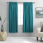 DONREN 2 Panels Set - 63 Inches Length Blackout Curtain Panels for Bedroom - Room Darkening Thermal Insulated Solid Rod Pocket Curtains (Teal,42 W X 63 Inches Long)