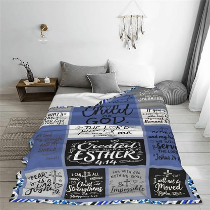Christian Throw Blanket for Couch, Inspirational Gift for Women, Super Soft Plush Flannel Blanket, 60"x 80" Thoughts and Prayers Blankets for Bedroom Sofa Living Room Decoration