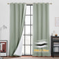 RYB HOME 4-in-1 Dust Filtering Soundproof Blackout Insulating Privacy Window Curtains for Nursery Bedroom Living Room Rivider Sound Absorption Sheet, Sage Green, W52 x L95 inch, 2 Panels