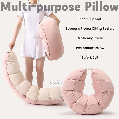 Peallow(Pat. Pend) – Long Round Body Pillow for Adults, Bolster Pillow for Sleeping, Soft and Supportive Pillow for Sleeping & Lumbar Support