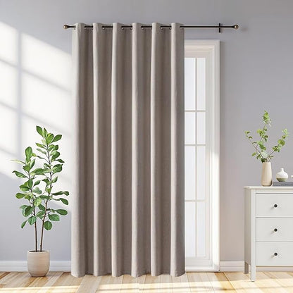100% Blackout Curtains 96 Inch Length 2 Panels Set, Black Out Curtains for Living Room, Beige Thermal Insulated Grommet Drapes Bedroom Luxury Decor Privacy(70W × 96L inch, Beige)