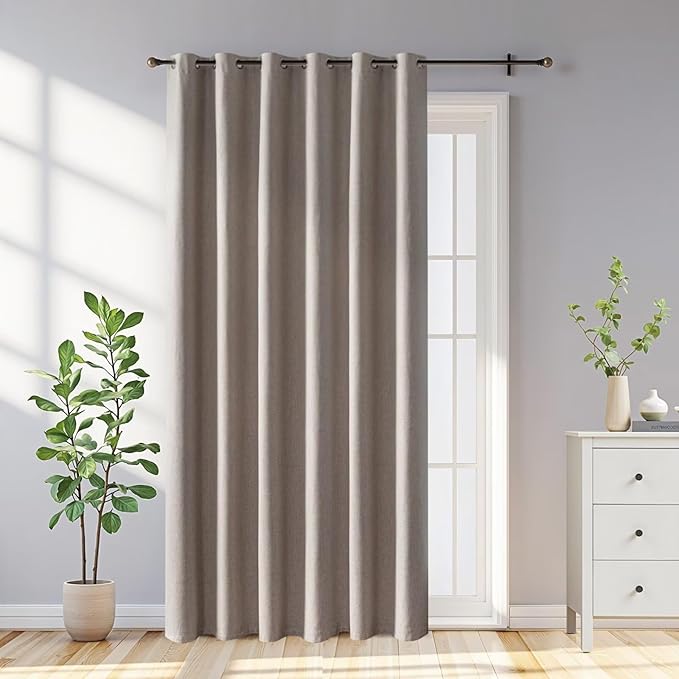 100% Blackout Curtains 90 Inch Length 2 Panels Set, Black Out Curtains for Living Room, Beige Thermal Insulated Grommet Drapes Bedroom Luxury Decor Privacy(70W × 90L inch, Beige)