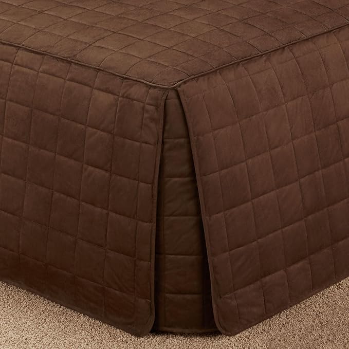 Touch of Class Camden Luxury Bedding | Neutral Chocolate Brown Color | Grande Fitted Bedspread | Faux Suede Box Quilted Design | Designed 3 Piece Set Includes Cal King Bedspread and 2 King Shams