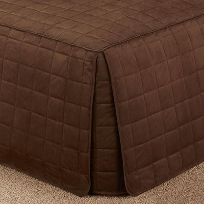 Touch of Class Camden Luxury Bedding | Neutral Chocolate Brown Color | Grande Fitted Bedspread | Faux Suede Box Quilted Design | Designed 3 Piece Set Includes Cal King Bedspread and 2 King Shams