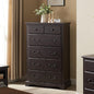 T4TREAM 6 Drawers Dresser Chests for Bedroom, 48" Tall Rustic Chset of Drawers, Wood Dressers Organizer for Bedroom, Living Room,Hallway, Espresso